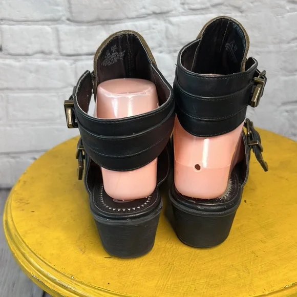 Sam Edelman Circus Hallie gladiator green leather suede heeled ankle bootie 9.5 - Picture 5 of 10